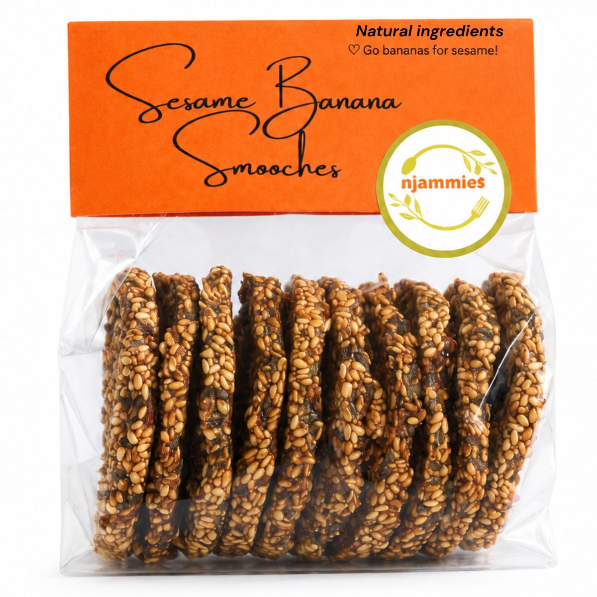 Njammies Sesame Banana Smooches with banana and sesame seeds
