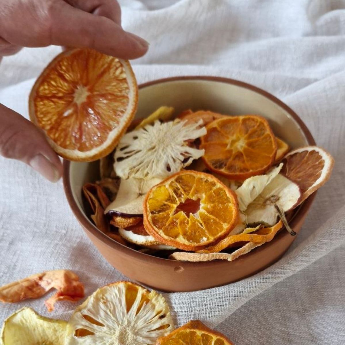 Assorted Njammies dried fruit being served in a bowl, showing the variety of colours and textures.