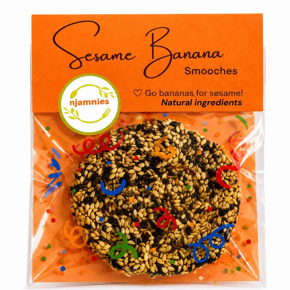 Njammies Sesame Banana Smooches with banana and sesame seeds