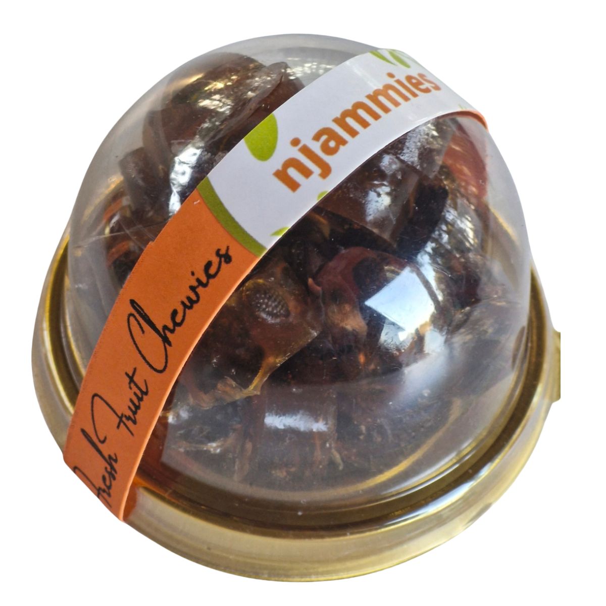 Granadilla Fresh Fruit Chewies in a clear dome container.