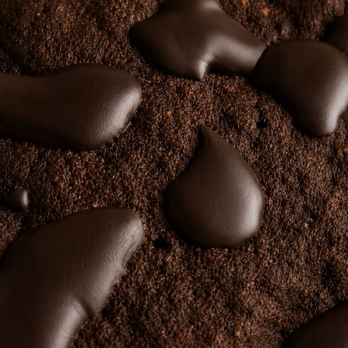 Close-up of Njammies Choc-a-lots chocolate cookie with chocolate drizzle