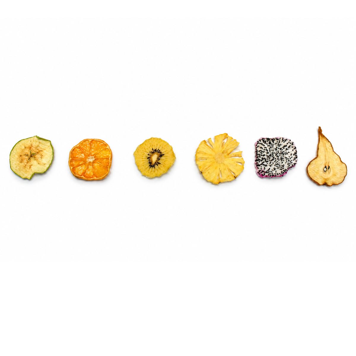 Assorted colourful dried fruit pieces from a Njammies Fruit Pocket.