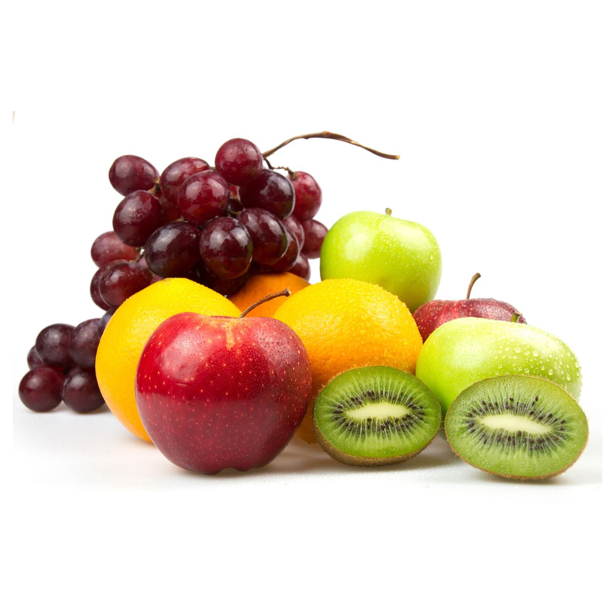 Selection of fresh colourful fruit used to make Njammies dried fruit snacks.