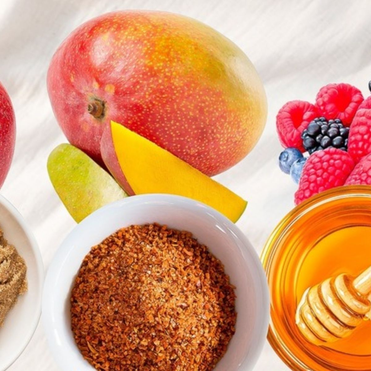 Fresh fruit, ginger, cayenne and other natural flavours used for Njammies Fruit With A Twist.