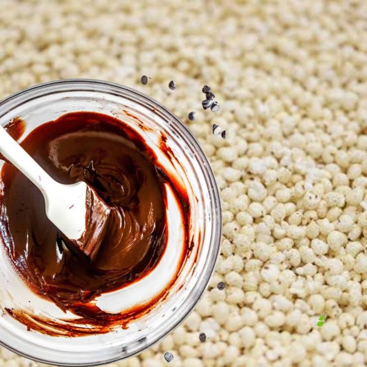 Puffed millet and homemade chocolate used to make Njammies Millet Moon Balls.
