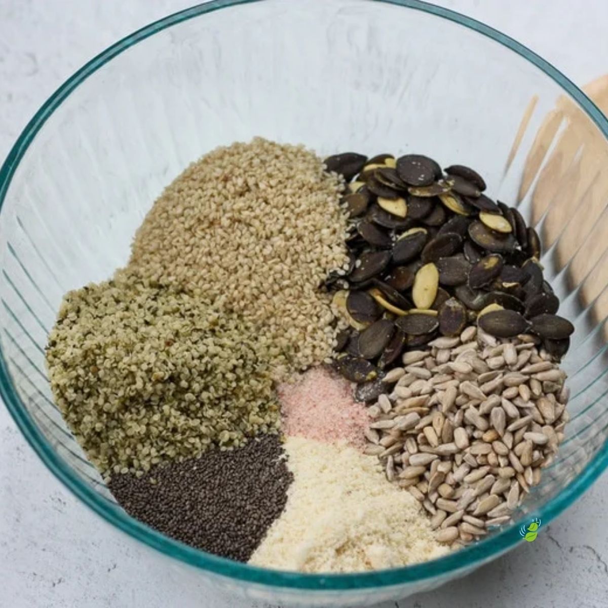 Mixed seeds and ingredients used to make Njammies Seed Crackers.