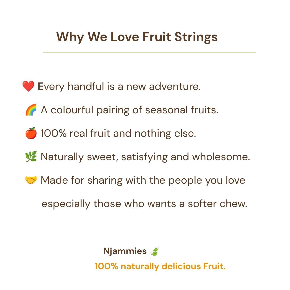 Why we love Njammies Fruit Strings card celebrating colourful seasonal fruit pairings and naturally sweet real fruit.
