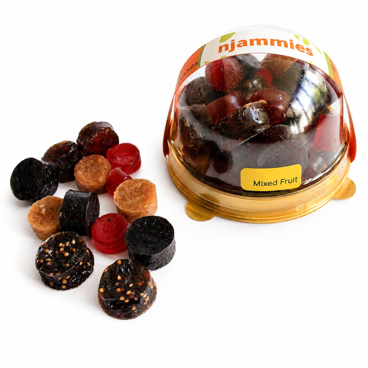 Assorted Njammies Fresh Fruit Chewies in colourful fruit flavours.